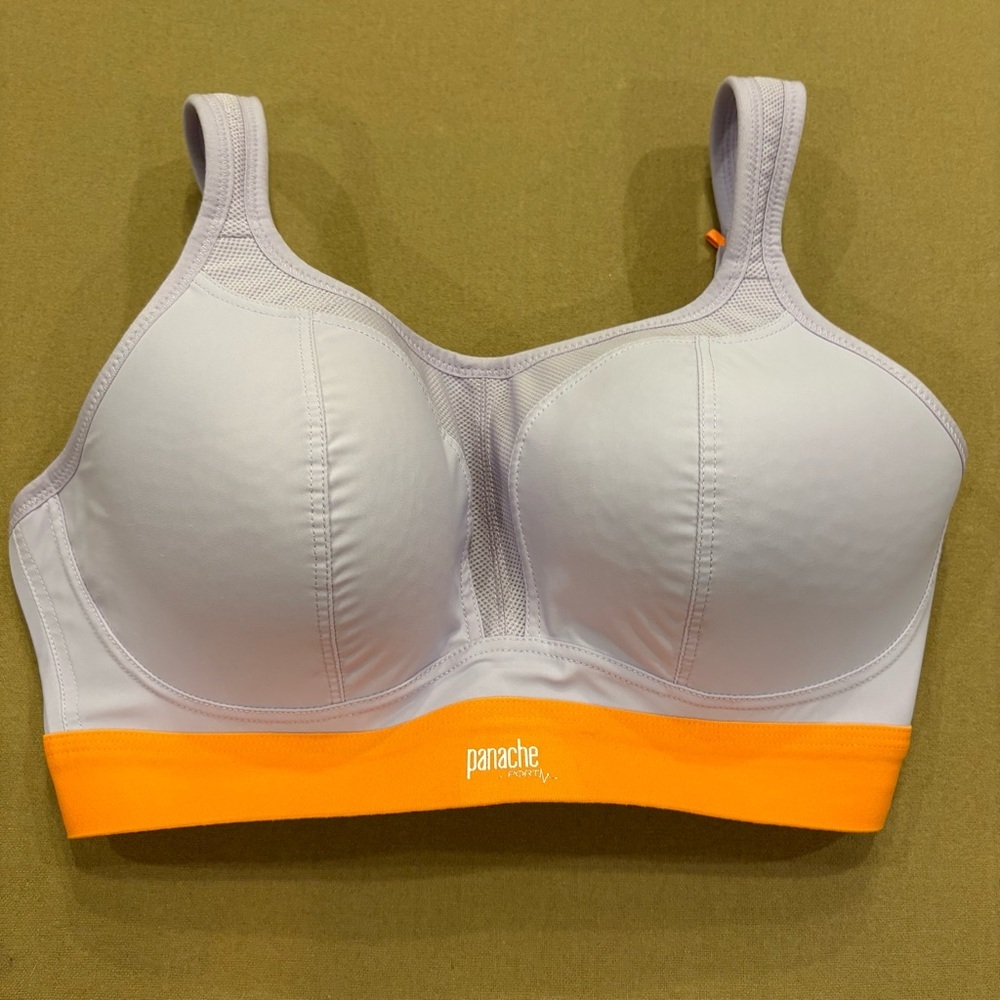 Panache Sport High Impact Wireless Sports Bra Size 32 Lilac Orange